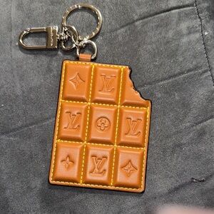Louis Vuitton Tan Keychain with Bite Detail
